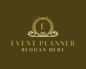 Floral Wedding Planner Wreath logo design