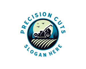 Lawn Mower Grass Cutting logo design