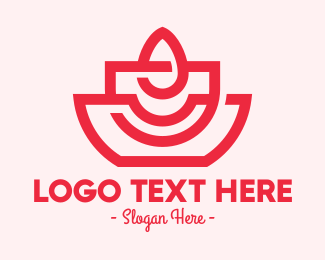 Abstract Red Candle logo design
