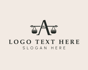 Paralegal - Justice Scales Letter A logo design