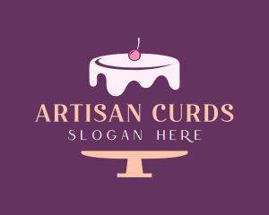 Cherry Cake Dessert logo design