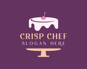 Cherry Cake Dessert logo design