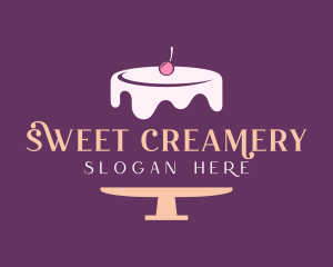 Cherry Cake Dessert logo design