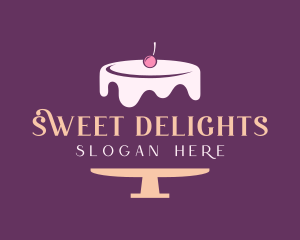 Cherry Cake Dessert logo design