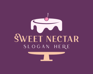 Cherry Cake Dessert logo design