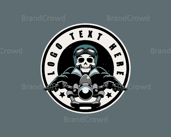 Motorcycle Bike Skeleton Logo