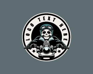 Racing - Motorcycle Bike Skeleton logo design