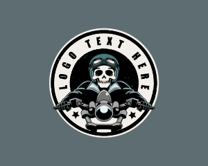 Motorcycle Bike Skeleton Logo