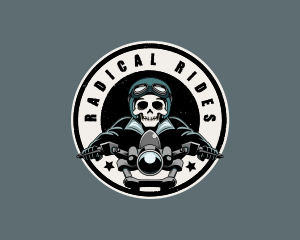 Motorcycle Bike Skeleton logo design