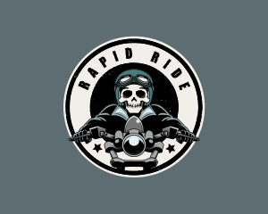 Motorcycle Bike Skeleton logo design