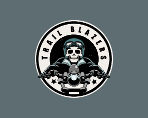 Motorcycle Bike Skeleton logo design