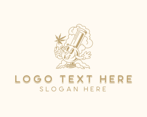 Weed Pipe - Marijuana Smoking Bong logo design
