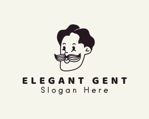 Gentleman - Gentleman Moustache Character logo design