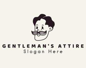 Gentleman Moustache Character logo design