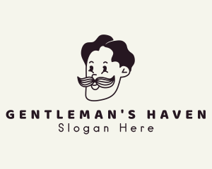 Gentleman Moustache Character logo design