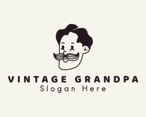 Gentleman Moustache Character logo design