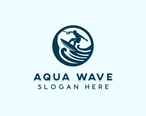 Surfing Waves Sports logo design