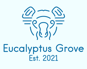 Eucalyptus - Blue Line Art Koala logo design