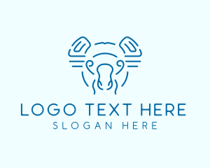 Minimalist - Blue Line Art Koala logo design