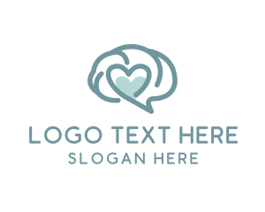 Emotional - Mental Brain Heart logo design