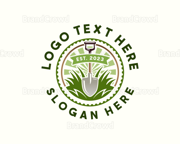 Gardening Yard Shovel Logo