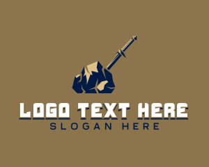 Antique - Ancient Sword Rock logo design