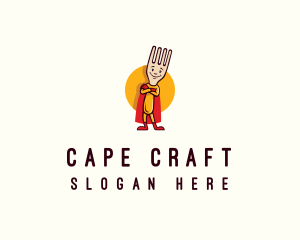 Superhero Cape Fork  logo design
