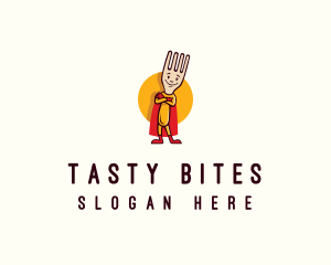 Fast Food - Superhero Cape Fork logo design