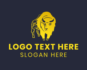 Western - Wild Golden Bison logo design