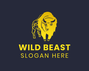 Wild Golden Bison logo design