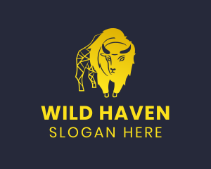 Wild Golden Bison logo design