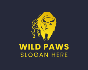 Wild Golden Bison logo design