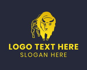 Stockbroker - Wild Golden Bison logo design