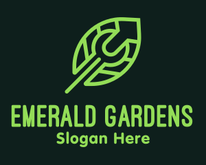 Wrench Leaf Garden Plumbing logo design