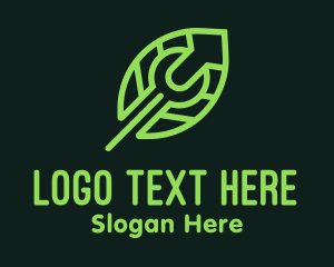 Tool - Wrench Leaf Garden Plumbing logo design