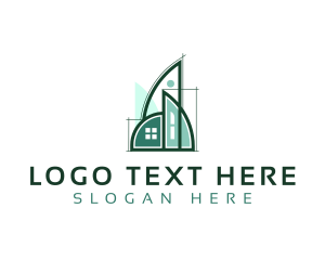 Technical Drawing - House Construction Architect logo design