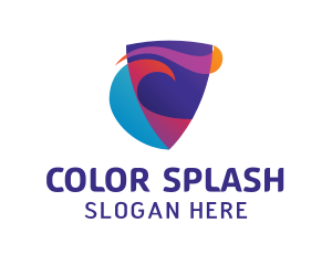 Colorful Shield Stroke logo design