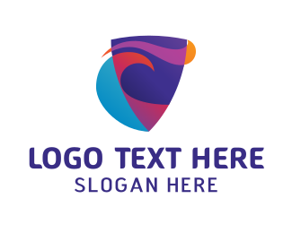 Colorful Shield Stroke Logo