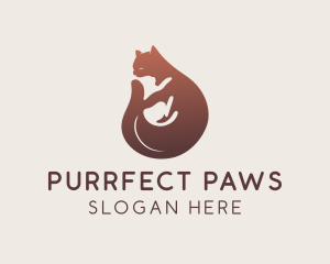 Gradient Cat Kitten logo design