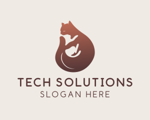 Cat - Gradient Cat Kitten logo design