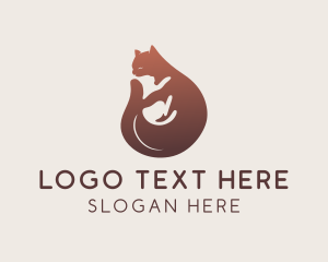 Negative Space - Gradient Cat Kitten logo design
