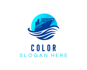 Island - Ocean Cruise Ship logo design