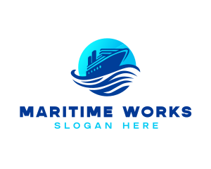 Ocean Cruise Ship logo design