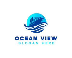 Ocean Cruise Ship logo design