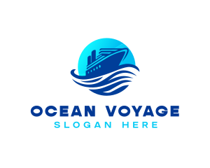 Ocean Cruise Ship logo design