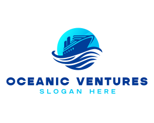 Ocean Cruise Ship logo design