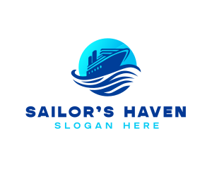 Ocean Cruise Ship logo design