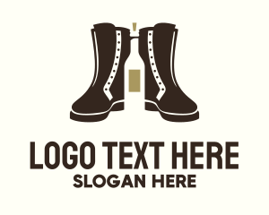 Woman - Brown Boots Liquor logo design