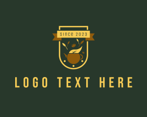 Organic Tea Kettle Badge logo design