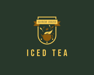 Organic Tea Kettle Badge logo design